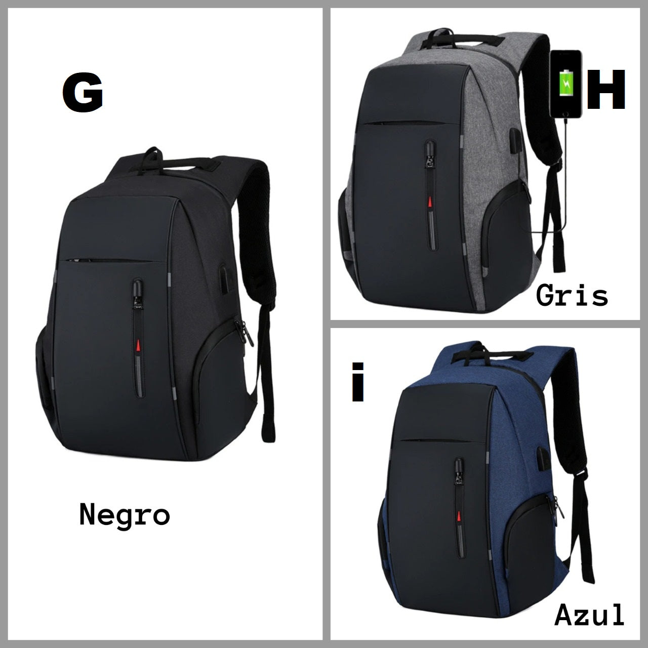 Mochila Impermeable Urbana Para Laptop Carga Usb, Escolar