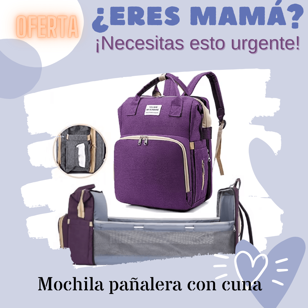 Mochila Pañalera Con cuna Espacioso Impermeable