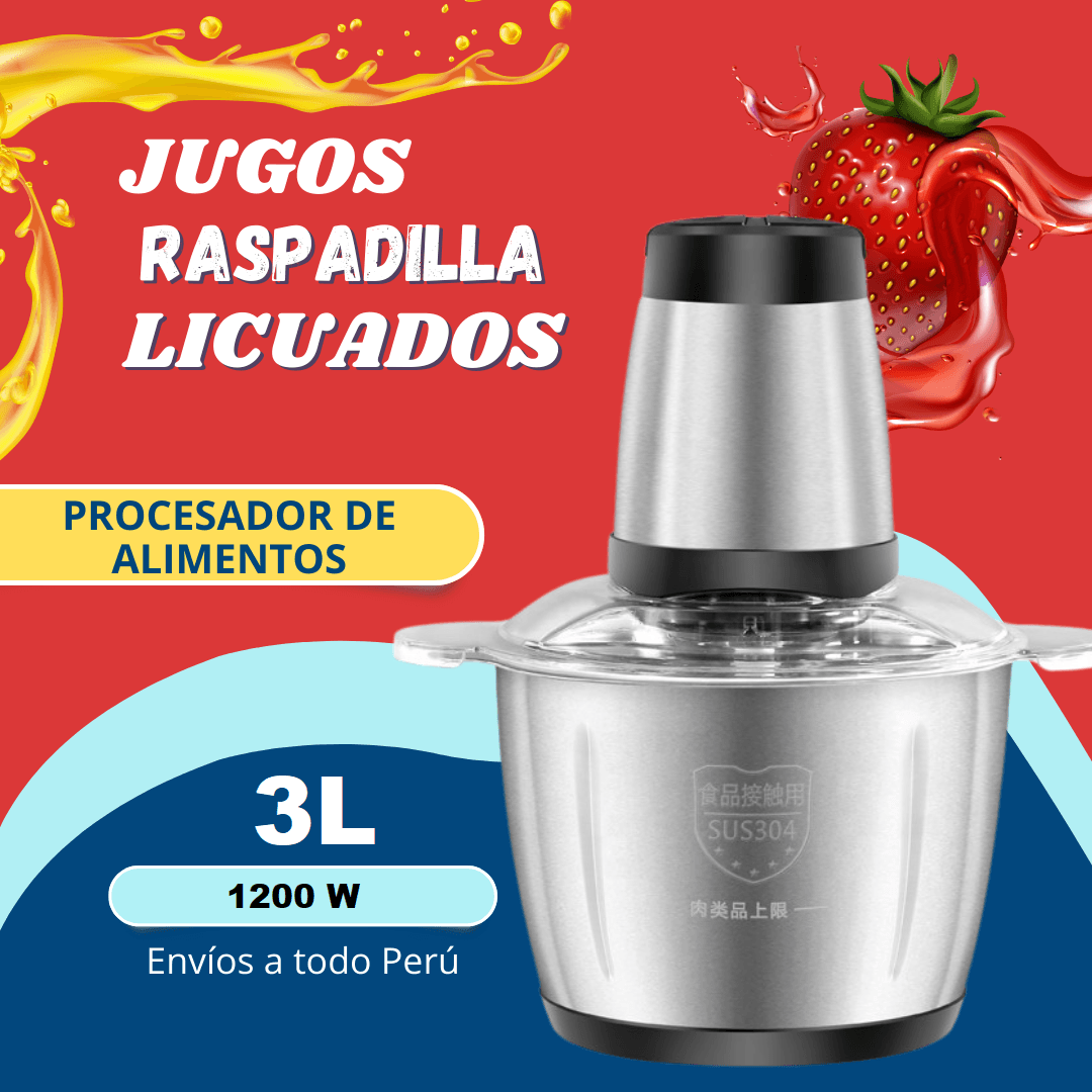 Trituradora de Alimentos 3L 1200w Carne Frutas