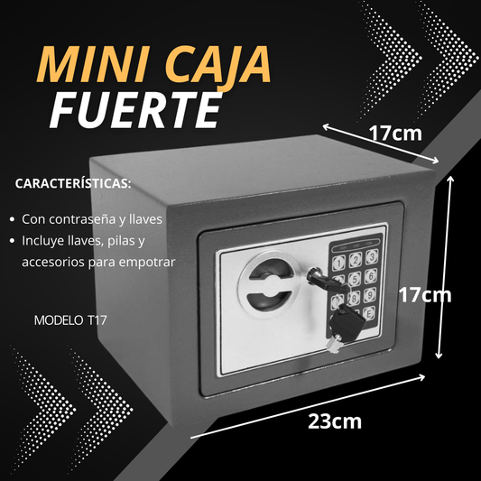 Caja Fuerte Electrónica Con Llave Y Contraseña - CF001