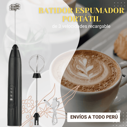 Batidora Portátil 3 Velocidades Eléctrica Recargable - H001