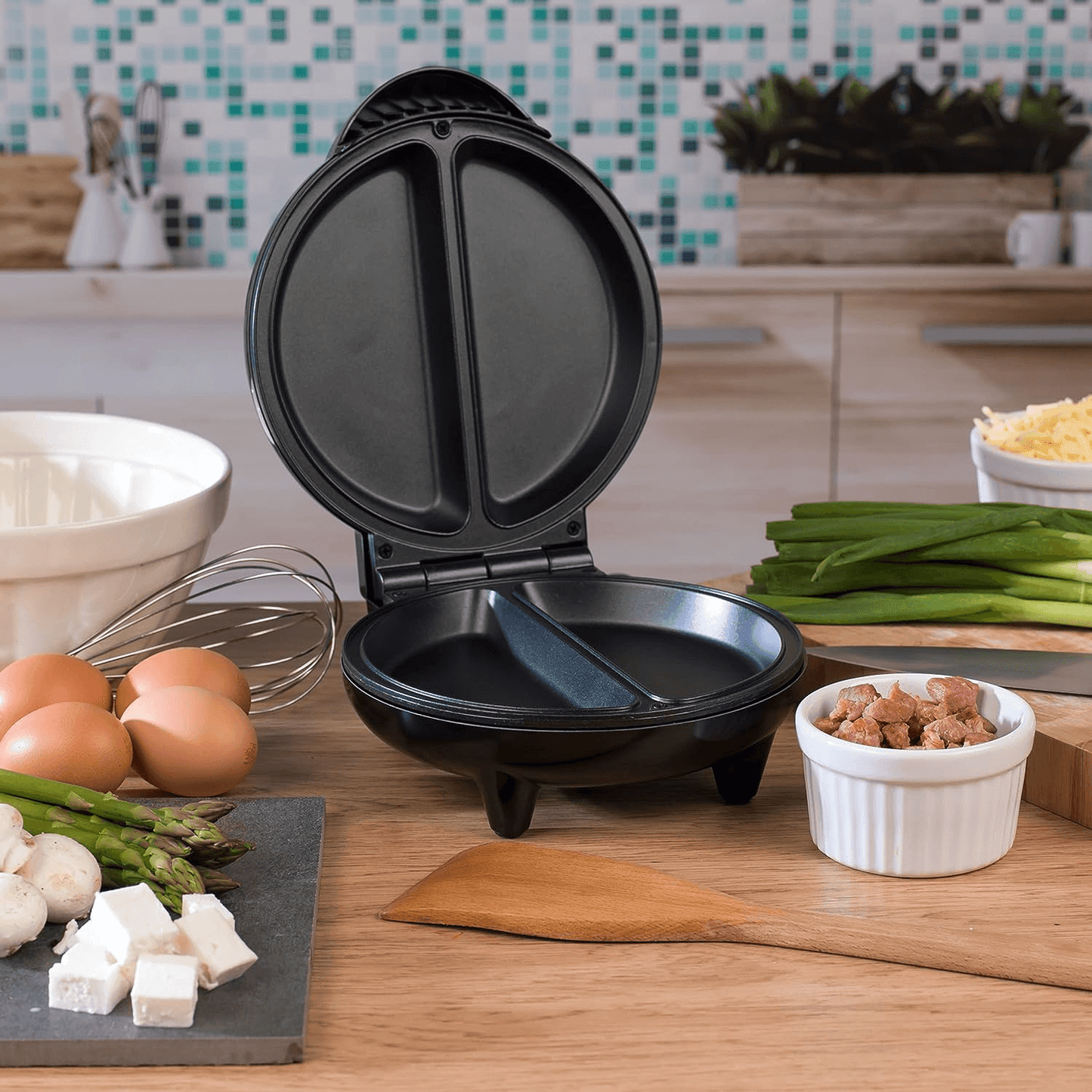 Sandwichera Eléctrica Doble Cara 850W Antiadherente Tortilla Pizza Pan - compralo-peru