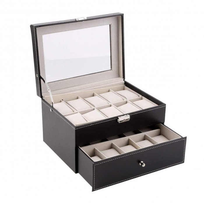 Caja Organizador de 20 Relojes + Lalave