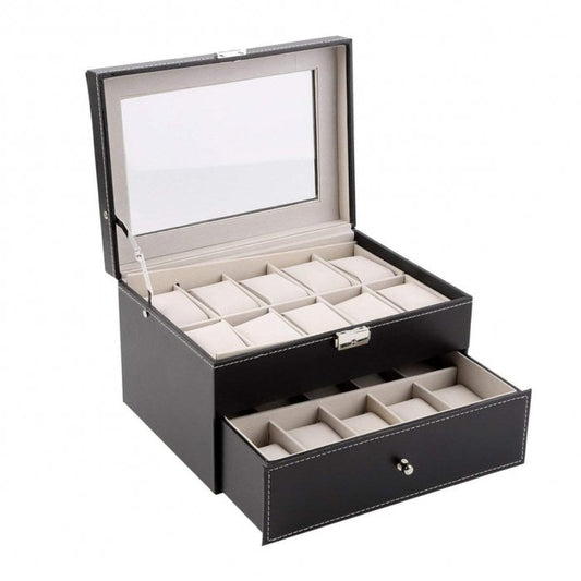 Caja Organizador de 20 Relojes + Lalave