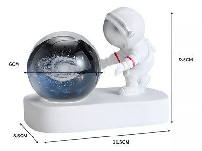 Lampara De Noche Led Galaxia Bola De Cristal Astronauta