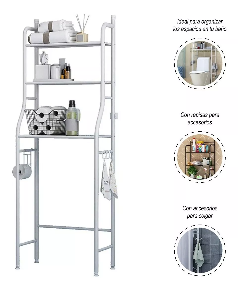 Organizador De Baño Estante De 3 Niveles Mueble Toilet Rack