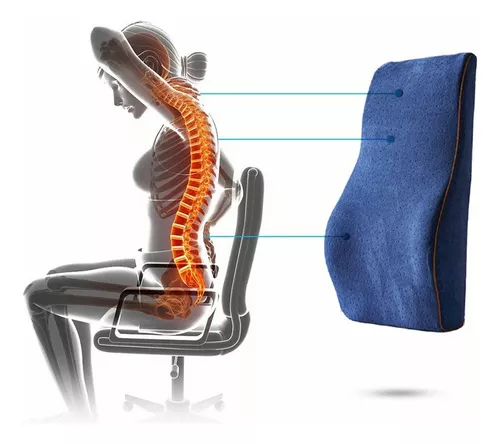 Cojin Respaldar Lumbar Con Gel Ortopédico Viscoelastico FUNDA LISO