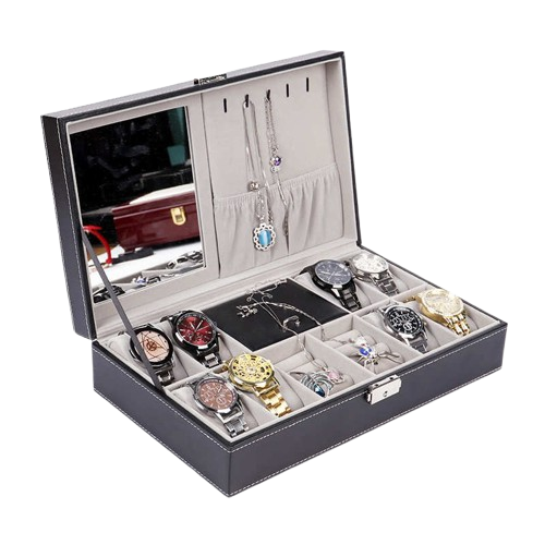 Estuche Porta Reloj de 8 Con Espejo