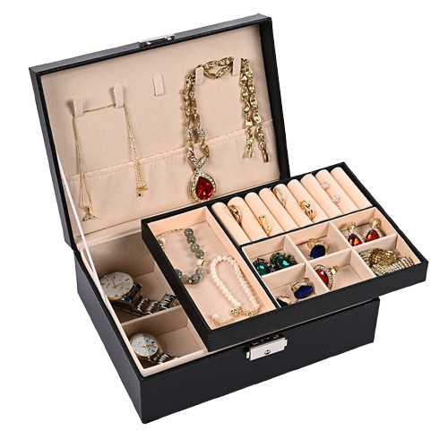 Joyero Elegante de 1 Capa Con LLave