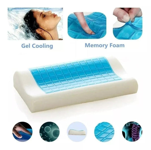 Almohada Con Gel Viscoelástica y Ortopédica + Funda