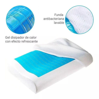 Almohada Con Gel Viscoelástica y Ortopédica + Funda