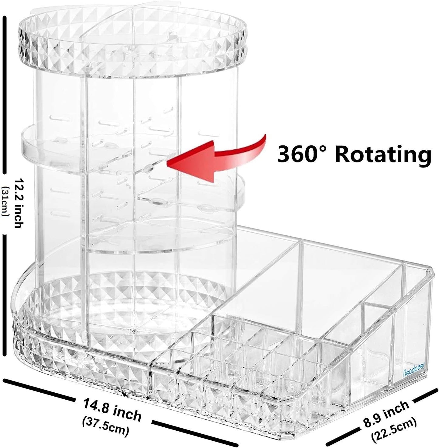 Organizador Giratorio De Maquillaje Cosmético Acrílico 2en1