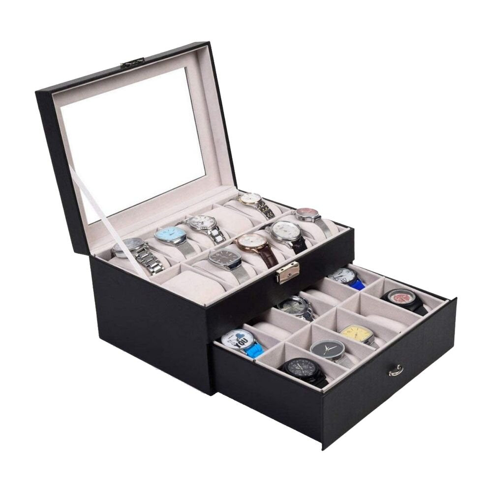 Caja Organizador de 20 Relojes + Lalave