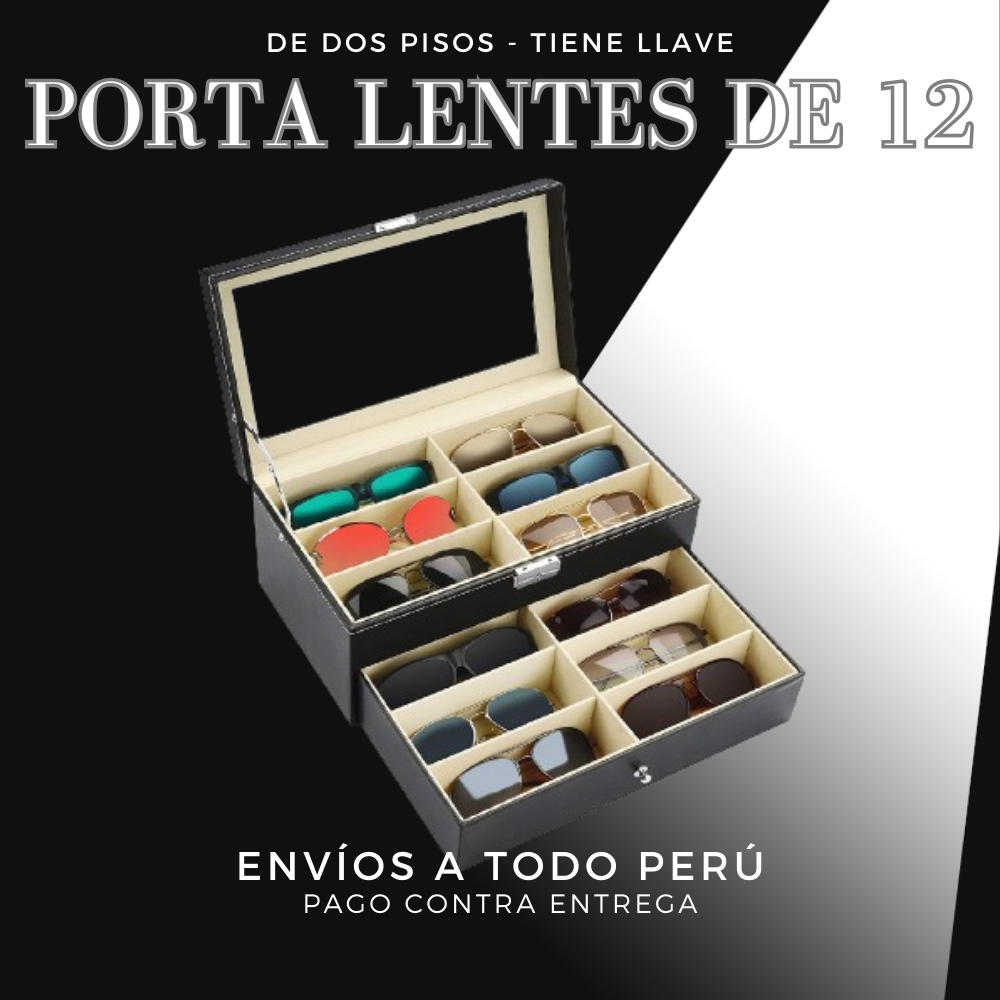 Porta Lentes de 12 Con llave